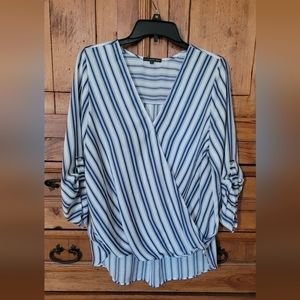 West Kei Allen Surplice Rolltab high/low blouse
